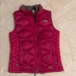 Girls pink North Face Vest